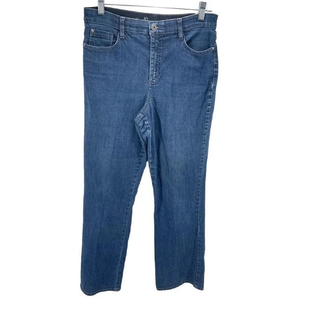 Gloria Vanderbilt Womens Straight Jeans Medium Wash Stretch High Waisted Blue 8